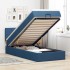 Cama otomana con colchón y luces LED azul 90x200 cm