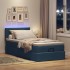 Cama otomana con colchón y luces LED azul 90x200 cm