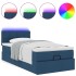 Cama otomana con colchón y luces LED azul 90x200 cm