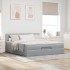 Cama otomana con colchón gris claro 160x200 cm