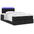 Cama otomana con colchón tela negra 120x200