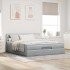 Cama otomana con colchón gris claro 160x200 cm