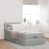 Estructura cama otomana colchón terciopelo gris claro