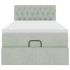 Estructura cama otomana colchón terciopelo gris claro