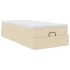 Estructura de cama otomana con colchón tela crema