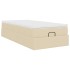 Estructura de cama otomana con colchón tela crema