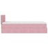 Estructura de cama otomana colchón terciopelo rosa