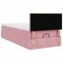 Estructura de cama otomana colchón terciopelo rosa