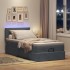 Estructura cama otomana colchón terciopelo gris