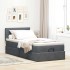 Estructura cama otomana colchón terciopelo gris