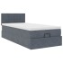 Estructura cama otomana colchón terciopelo gris