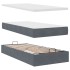 Estructura cama otomana colchón terciopelo gris