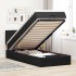 Estructura cama otomana colchón terciopelo negro 90x200