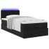 Estructura cama otomana colchón terciopelo negro 90x200
