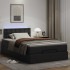 Estructura cama otomana colchón cuero sintético negro