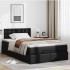 Estructura cama otomana colchón cuero sintético negro