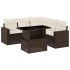 Set sofás de jardín 6 piezas y cojines ratán sintético