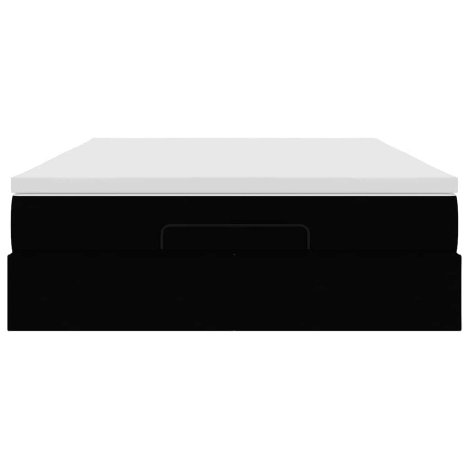 Estructura cama otomana colchón cuero sintético negro