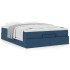 Estructura de cama otomana colchón tela azul pardo