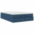 Estructura de cama otomana colchón tela azul pardo