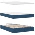 Estructura de cama otomana colchón tela azul pardo