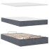 Estructura cama otomana colchón terciopelo gris