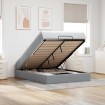 Estructura cama otomana con colchón tela gris claro 140x190 cm