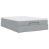 Estructura cama otomana con colchón tela gris claro 140x190