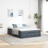 Estructura cama otomana colchón terciopelo gris