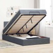 Estructura cama otomana colchón terciopelo gris oscuro