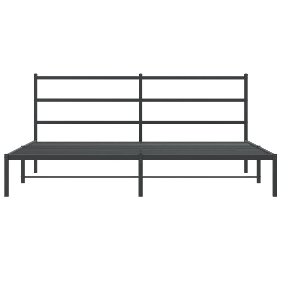 Estructura de cama con cabecero metal negro 193x203