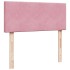 Estructura de cama otomana colchón terciopelo rosa