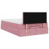 Estructura de cama otomana colchón terciopelo rosa