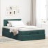 Estructura cama otomana colchón terciopelo verde