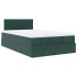 Estructura cama otomana colchón terciopelo verde