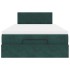 Estructura cama otomana colchón terciopelo verde