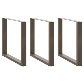 Patas mesa centro forma U 3uds acero natural 80x(72-73)cm