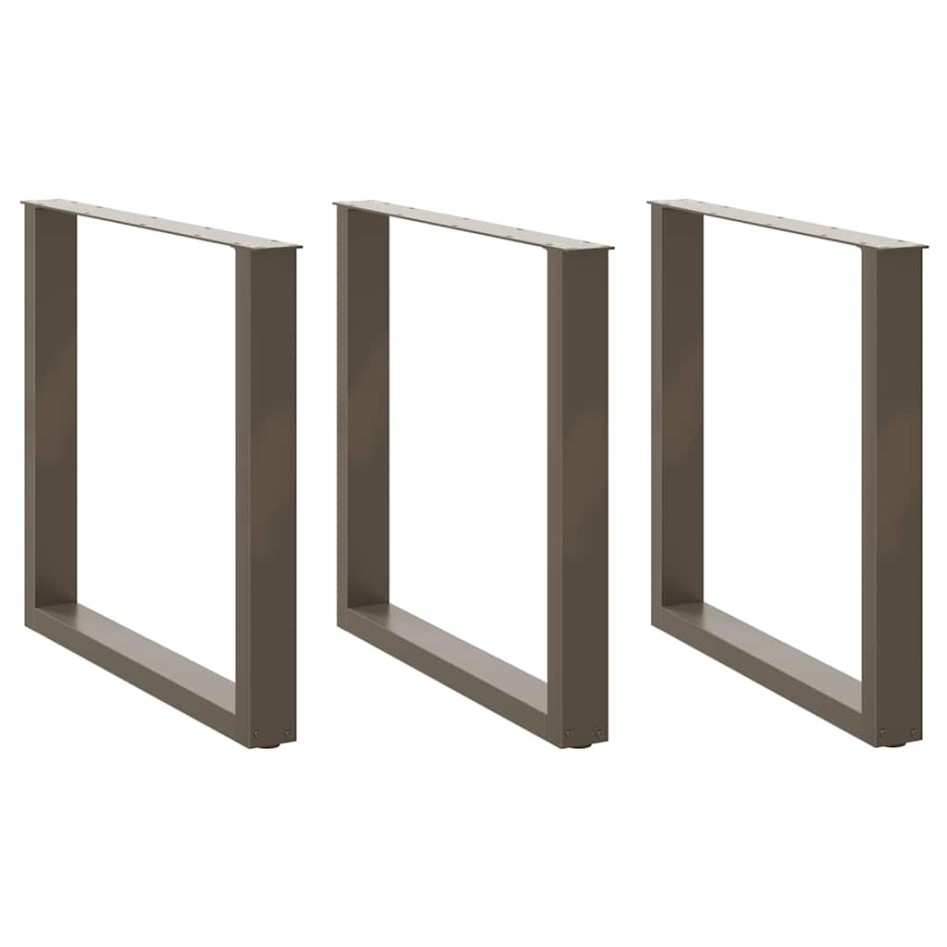 Patas mesa centro forma U 3uds acero natural 80x(72-73)cm