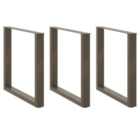 Patas mesa centro forma U 3uds acero natural 90x(72-73)cm