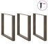 Patas mesa centro forma U 3uds acero natural 90x(72-73)cm