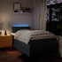 Cama box spring con colchón tela azul 120x190