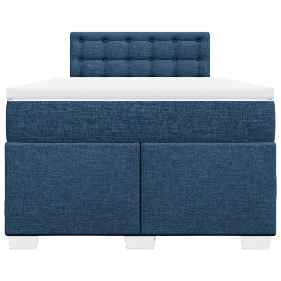 Cama box spring con colchón tela azul 120x190