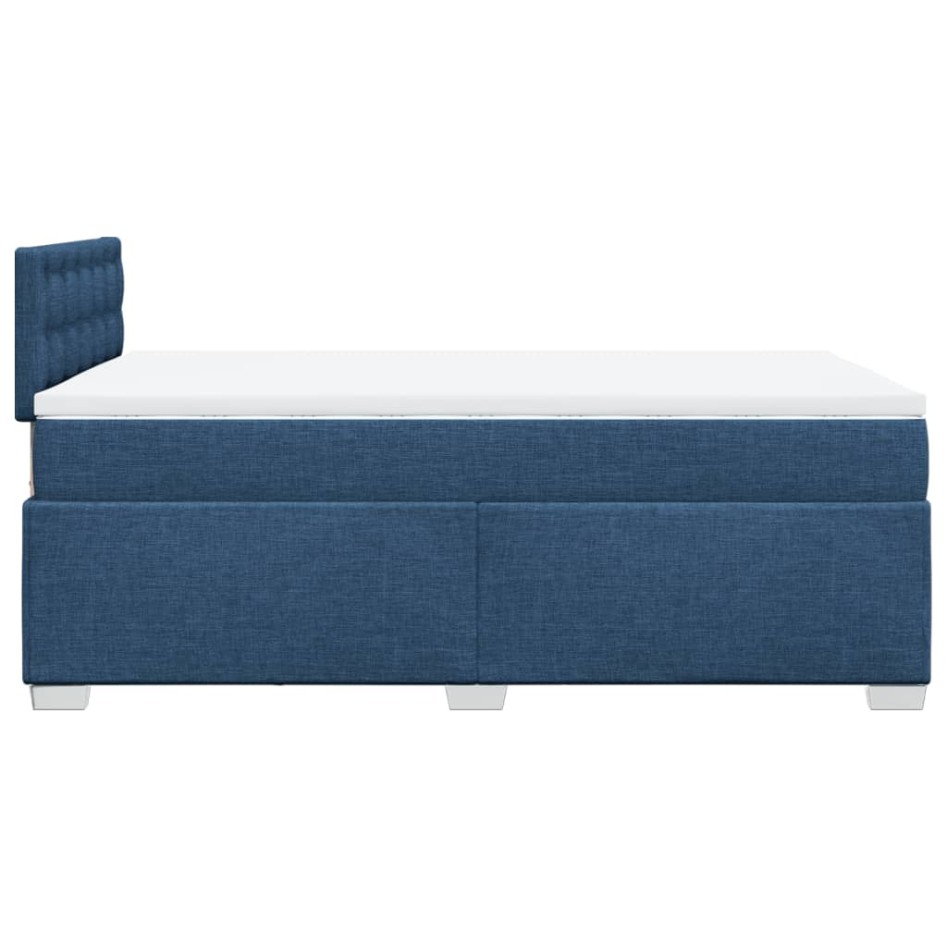 Cama box spring con colchón tela azul 120x190