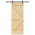 Puerta corredera con herrajes madera maciza de pino 80x210