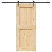 Puerta corredera con herrajes madera maciza de pino 95x210 cm
