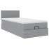 Estructura de cama otomana con colchón tela gris claro