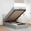 Estructura cama otomana colchón terciopelo gris claro 90x190cm