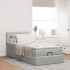 Estructura cama otomana colchón terciopelo gris claro