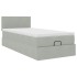 Estructura cama otomana colchón terciopelo gris claro