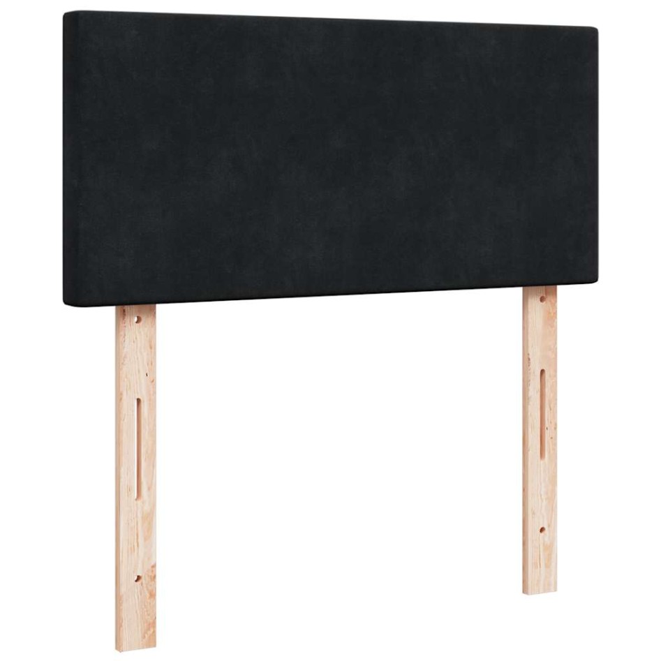 Estructura cama otomana colchón terciopelo negro 90x200